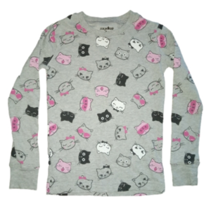Joe Boxer Kitty Cats Girls Size 8 Long Sleeved Thermal Top